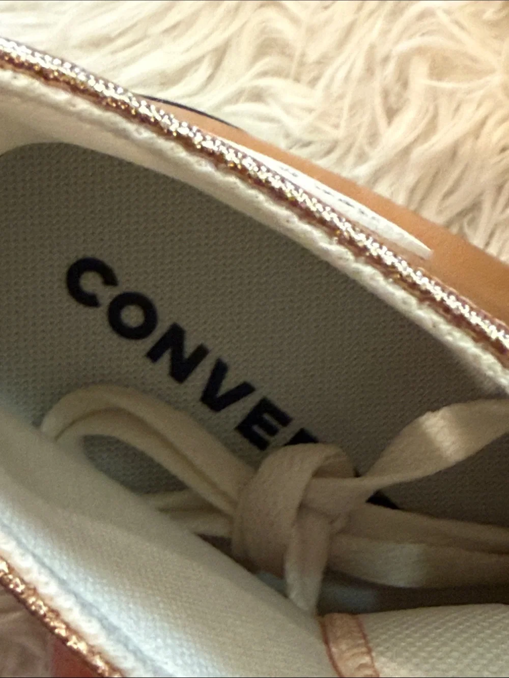 Converse Kids Metallic Rose Gold High Top Sneakers 4.5